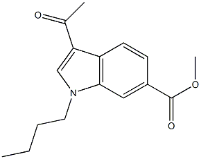 METHYL 3-ACETYL-N-BUTYLINDOLE-6-CARBOXYLATE 结构式