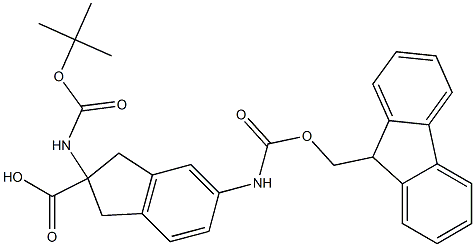 2-(N-BOC-AMINO)-5-(N-FMOC-AMINO)INDAN-2-CARBOXYLIC ACID 99% 结构式