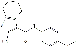 2-AMINO-N-(4-METHOXYPHENYL)-4,5,6,7-TETRAHYDRO-1-BENZOTHIOPHENE-3-CARBOXAMIDE 结构式