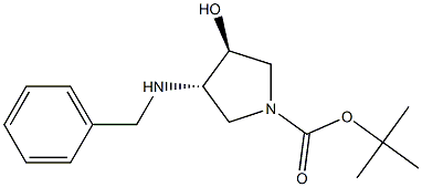 trans-3-Benzylamino-1-Boc-4-hydroxypyrrolidine 结构式