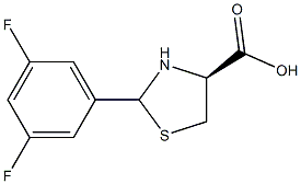 (4S)-2-(3,5-DIFLUOROPHENYL)THIAZOLIDINE-4-CARBOXYLIC ACID 结构式