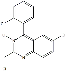 6-CHLORO-2-CHLOROMETHYL-4-(2-CHLOROPHENYL)-QUINAZOLINE-3-OXIDE 结构式