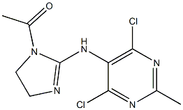 4,6-DICHLORO-2-METHYL-5-(1-ACETYL-2-IMIDAZOLIN-2-YL)-AMINOPYRIMIDINE 结构式