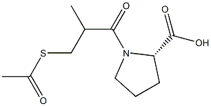 1-(D-3-ACETYLTHIO-2-METHYLPROPANOYL)-L-PROLINE 结构式