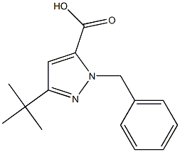 1-BENZYL-3-(TERT-BUTYL)PYRAZOLE-5-CARBOXYLIC ACID 结构式