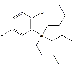 3-FLUORO-6-METHOXY(TRI-N-BUTYLSTANNYL)BENZENE 结构式