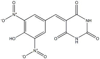 5-(4-hydroxy-3,5-dinitrobenzylidene)hexahydropyrimidine-2,4,6-trione 结构式