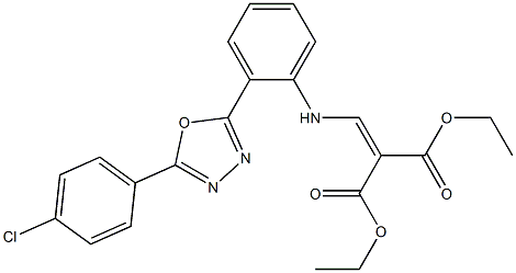 diethyl 2-({2-[5-(4-chlorophenyl)-1,3,4-oxadiazol-2-yl]anilino}methylidene)malonate 结构式