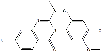 7-chloro-3-(2,4-dichloro-5-methoxyphenyl)-2-(methylsulfanyl)-4(3H)-quinazolinone 结构式