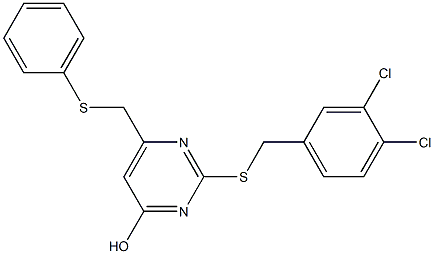 2-[(3,4-dichlorobenzyl)sulfanyl]-6-[(phenylsulfanyl)methyl]-4-pyrimidinol 结构式