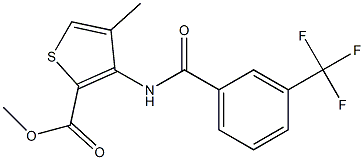 methyl 4-methyl-3-{[3-(trifluoromethyl)benzoyl]amino}thiophene-2-carboxylate 结构式