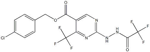 4-chlorobenzyl 2-[2-(2,2,2-trifluoroacetyl)hydrazino]-4-(trifluoromethyl)pyrimidine-5-carboxylate 结构式