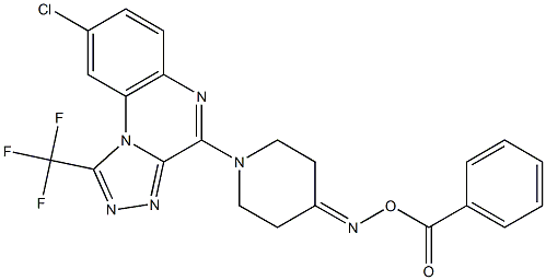 4-{4-[(benzoyloxy)imino]piperidino}-8-chloro-1-(trifluoromethyl)[1,2,4]triazolo[4,3-a]quinoxaline 结构式