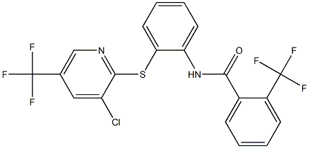 N-(2-{[3-chloro-5-(trifluoromethyl)-2-pyridinyl]sulfanyl}phenyl)-2-(trifluoromethyl)benzenecarboxamide 结构式