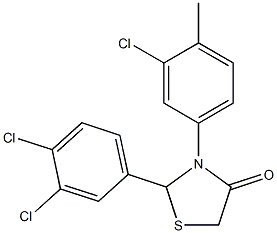 3-(3-chloro-4-methylphenyl)-2-(3,4-dichlorophenyl)-1,3-thiazolan-4-one 结构式