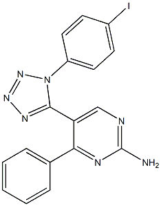 5-[1-(4-iodophenyl)-1H-1,2,3,4-tetraazol-5-yl]-4-phenylpyrimidin-2-amine 结构式