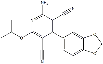 2-amino-4-(1,3-benzodioxol-5-yl)-6-isopropoxypyridine-3,5-dicarbonitrile 结构式