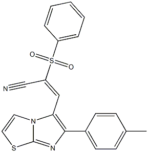 3-[6-(4-methylphenyl)imidazo[2,1-b][1,3]thiazol-5-yl]-2-(phenylsulfonyl)acrylonitrile 结构式