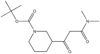 3-(2-DIMETHYLCARBAMOYL-ACETYL)-PIPERIDINE-1-CARBOXYLIC ACID TERT-BUTYL ESTER 结构式