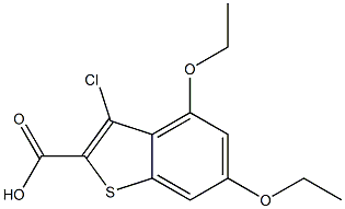 3-chloro-4,6-diethoxybenzo[b]thiophene-2-carboxylic acid 结构式