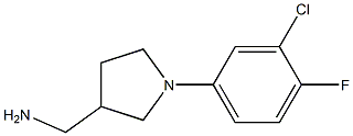 [1-(3-chloro-4-fluorophenyl)pyrrolidin-3-yl]methanamine 结构式