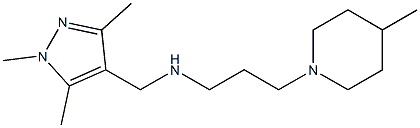 [3-(4-methylpiperidin-1-yl)propyl][(1,3,5-trimethyl-1H-pyrazol-4-yl)methyl]amine 结构式