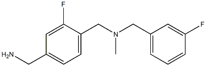[3-fluoro-4-({[(3-fluorophenyl)methyl](methyl)amino}methyl)phenyl]methanamine 结构式
