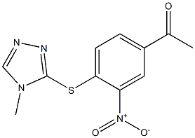 1-{4-[(4-methyl-4H-1,2,4-triazol-3-yl)sulfanyl]-3-nitrophenyl}ethan-1-one 结构式