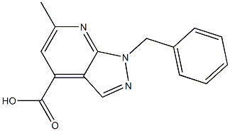 1-benzyl-6-methyl-1H-pyrazolo[3,4-b]pyridine-4-carboxylic acid 结构式