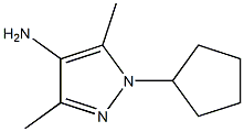 1-cyclopentyl-3,5-dimethyl-1H-pyrazol-4-amine 结构式