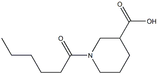1-hexanoylpiperidine-3-carboxylic acid 结构式