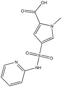 1-methyl-4-(pyridin-2-ylsulfamoyl)-1H-pyrrole-2-carboxylic acid 结构式