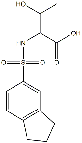 2-(2,3-dihydro-1H-indene-5-sulfonamido)-3-hydroxybutanoic acid 结构式