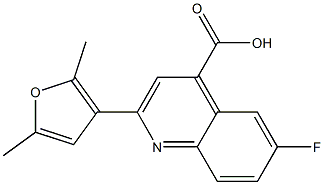 2-(2,5-dimethylfuran-3-yl)-6-fluoroquinoline-4-carboxylic acid 结构式