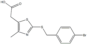 2-(2-{[(4-bromophenyl)methyl]sulfanyl}-4-methyl-1,3-thiazol-5-yl)acetic acid 结构式