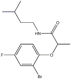 2-(2-bromo-4-fluorophenoxy)-N-(3-methylbutyl)propanamide 结构式