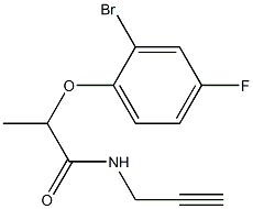 2-(2-bromo-4-fluorophenoxy)-N-(prop-2-yn-1-yl)propanamide 结构式