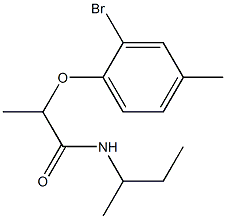 2-(2-bromo-4-methylphenoxy)-N-(butan-2-yl)propanamide 结构式