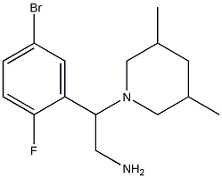 2-(5-bromo-2-fluorophenyl)-2-(3,5-dimethylpiperidin-1-yl)ethanamine 结构式