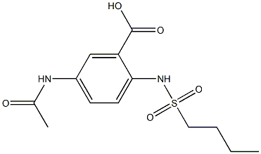 2-(butane-1-sulfonamido)-5-acetamidobenzoic acid 结构式