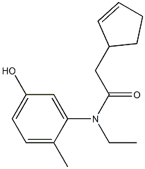 2-(cyclopent-2-en-1-yl)-N-ethyl-N-(5-hydroxy-2-methylphenyl)acetamide 结构式