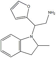 2-(furan-2-yl)-2-(2-methyl-2,3-dihydro-1H-indol-1-yl)ethan-1-amine 结构式