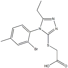 2-{[4-(2-bromo-4-methylphenyl)-5-ethyl-4H-1,2,4-triazol-3-yl]sulfanyl}acetic acid 结构式