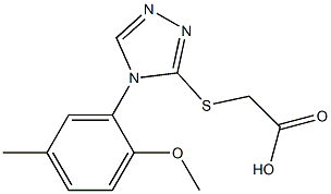 2-{[4-(2-methoxy-5-methylphenyl)-4H-1,2,4-triazol-3-yl]sulfanyl}acetic acid 结构式