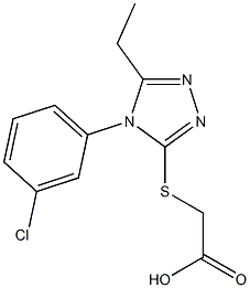 2-{[4-(3-chlorophenyl)-5-ethyl-4H-1,2,4-triazol-3-yl]sulfanyl}acetic acid 结构式