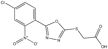 2-{[5-(4-chloro-2-nitrophenyl)-1,3,4-oxadiazol-2-yl]sulfanyl}acetic acid 结构式