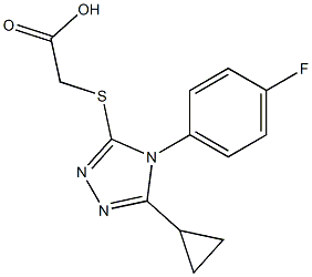 2-{[5-cyclopropyl-4-(4-fluorophenyl)-4H-1,2,4-triazol-3-yl]sulfanyl}acetic acid 结构式