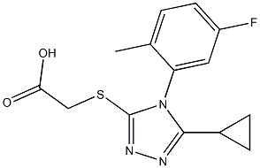 2-{[5-cyclopropyl-4-(5-fluoro-2-methylphenyl)-4H-1,2,4-triazol-3-yl]sulfanyl}acetic acid 结构式