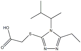 2-{[5-ethyl-4-(3-methylbutan-2-yl)-4H-1,2,4-triazol-3-yl]sulfanyl}acetic acid 结构式