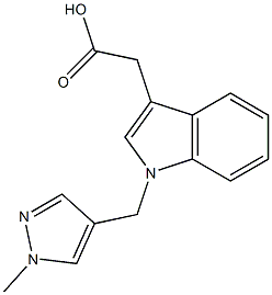 2-{1-[(1-methyl-1H-pyrazol-4-yl)methyl]-1H-indol-3-yl}acetic acid 结构式